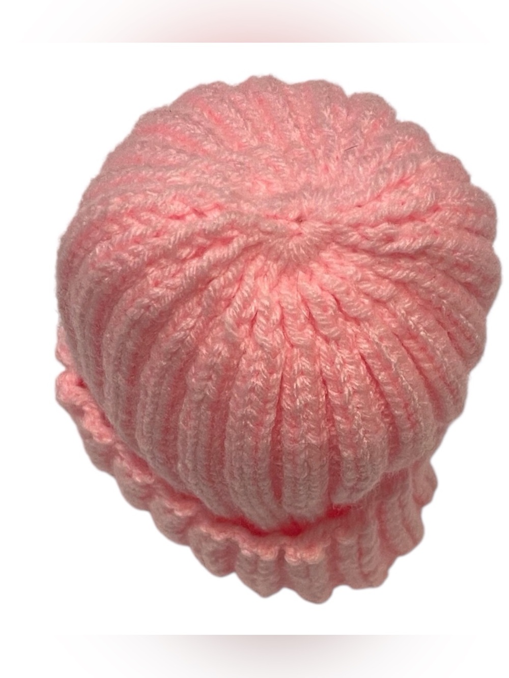 Brand New Hand Made Girls Pink Acrylic Knitting Hat Beanie. - Picture 4 of 5